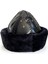 Ertuğrul Gazi Zımbalı Pirinç Broş Çapraz Dikiş Hakiki Deri Börk Şapka Siyah-60 7