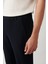 Erkek Lacivert Beli Lastikli Bi-Stretch Chino Slim Fit Pantolon B003033 6