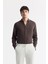 Erkek Kırık Beyaz Beli Bağcıklı Keten Karışımlı Relaxed Fit Chino Pantolon B003036 7