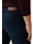Erkek Koyu Mavi Eskitme Yıkamalı Esnek Jean Pantolon E003513 7