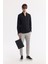 Erkek Siyah Kolay Ütülenebilir %100 Pamuk Saten Slim Fit Gömlek B002006 7