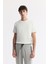 Erkek Gri Beli Lastikli Bağcıklı Bi-Stretch İnterlok Regular Fit Eşofman Altı B003400 6