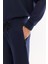 Erkek Lacivert Beli Lastikli Bağcıklı Bi-Stretch İnterlok Regular Fit Eşofman Altı B003400 6