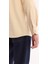 Erkek Vizon Düğmeli Yaka Keten Karışımlı Slim Fit Gömlek B002001 6