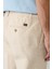 Erkek Bej Beli Bağcıklı Keten Karışımlı Relaxed Fit Chino Pantolon B003036 7