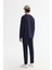Erkek Lacivert Bisiklet Yaka Pamuklu Baskılı Elastan Regular Fit Sweatshirt A42Y1221 6