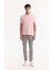 Erkek Açık Pembe 3 Düğmeli %100 Mısır Pamuğu Polo Yaka Regular Fit T-Shirt B001027 5