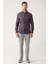 Erkek Bordo Düğmeli Yaka Desenli Esnek Pamuklu Slim Fit Gömlek A32Y2145 6