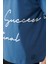 Erkek İndigo %100 Pamuk Bisiklet Yaka Baskılı Oversize Fit T-Shirt A41Y1038 5