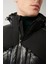Erkek Siyah Su İtici Kumaşlı Çıkma Kapüşonlu Şişme Mont A32Y6014 6
