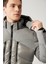 Erkek Gri Su İtici Kumaşlı Çıkma Kapüşonlu Şişme Mont A32Y6014 8