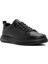 Erkek Siyah Bağcıklı Deri Sneaker 25WFD690518 6