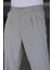 Baggy Çift Pileli Gri Renk Beli Lastikli Kaliteli Rahat Kesim Klasik Bol Paça Baggy Pantolon 4
