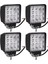 4 Adet 16 LED Off Road Kare Çalışma Lambası Sis Lambası Projektör Gündüz Farı 48 Watt 1