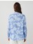 Mavi Uzun Kollu Floral Desenli Dokuma Gömlek 5