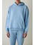 Mavi Oversize Kapüşonlu Aktif Sweatshirt 7