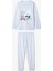 Ekru Erkek Çocuk Tavşan Desenli Uzun Kollu 2'li Pijama Takımı 8