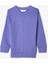 Mor Kız Çocuk Bisiklet Yaka Dikiş Detaylı Oversize Sweatshirt 1