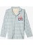 Bej Erkek Çocuk Ekoseli Düğmeli Gömlekli Pamuklu Pijama Takımı 5