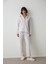 Gardenya Cute Flowers Çiçekli Gömlek Yaka Uzun Kollu Pijama Takımı 1