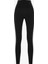 Siyah Yüksek Bel Pamuk Modal Karışımlı Slim Fit Spor Tayt 2