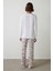 Dear Me Slogan Baskılı Bisiklet Yaka Uzun Kollu Pamuklu Pijama Takımı 5