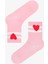 Karışık Renk Kız Çocuk Pinky Love Kalp Desenli 3'lü Soket Çorap 3