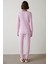Açık Pembe Cozy Time V Yaka Uzun Kollu Pijama Takımı 4
