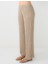 Bej Bol Paça Beli Lastikli Örme Pantolon 4