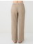 Bej Bol Paça Beli Lastikli Örme Pantolon 5