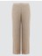Bej Bol Paça Beli Lastikli Örme Pantolon 6