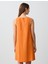 Turuncu Yuvarlak Yaka Kolsuz Keten Karışımlı Mini Elbise 5