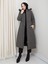 Kadın Tam Dolgulu Bel Bağcıklı Kol Lastikli Nova Kumaş Genç ve Spor Ara Boy Tesettür Mont 0216 1