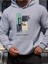 Real Life Pursuit Baskılı Kapüşonlu Cepli Pamuklu Gri Sweatshirt 1