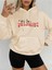 I'm Different Baskılı Kapüşonlu Cepli Pamuklu Bej Sweatshirt 1
