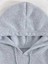 Gülümseyen Yüz Göğüs Baskılı Kapüşonlu Cepli Içi Yünlü Gri Sweatshirt 3