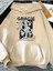 Gracie Abrams Baskılı Kapüşonlu Cepli Pamuklu Bej Sweatshirt 1