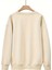 Çiçekli Cep Göğüs Baskılı Bisisklet Yaka Bej Sweatshirt 2