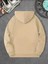 Uçan Balon Baskılı Kapüşonlu Cepli Içi Yünlü Bej Sweatshirt 2
