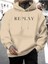 Replay Baskılı Kapüşonlu Cepli Pamuklu Bej Sweatshirt 1
