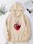Çilek Kurdele Baskılı Kapüşonlu Cepli Içi Yünlü Bej Sweatshirt 1