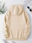 Çilek Kurdele Baskılı Kapüşonlu Cepli Içi Yünlü Bej Sweatshirt 2