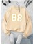 Red 88 Baskılı Bisiklet Yaka Bej Sweatshirt 1
