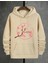 Çiçek Dal Desenli 2 Iplik Şardonlu Kapüşonlu Cepli Sweatshirt 1