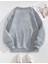Basic Bisiklet Yaka Içi Yünlü Gri Sweatshirt 2