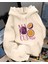 Maracuja Baskılı Kapüşonlu Cepli Içi Yünlü Bej Sweatshirt 1