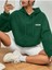 Kadın Yeşil Wrst Baskılı Kapüşonlu Sweatshirt 1