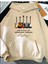 Gitar Enstrüman Baskılı Kapüşonlu Cepli Içi Yünlü Bej Sweatshirt 1