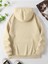 Güneş Ay Gezegen Baskılı Kapüşonlu Cepli Pamuklu Bej Sweatshirt 2