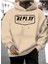 Replay Motorcycle Baskılı Kapüşonlu Cepli Pamuklu Bej Sweatshirt 1